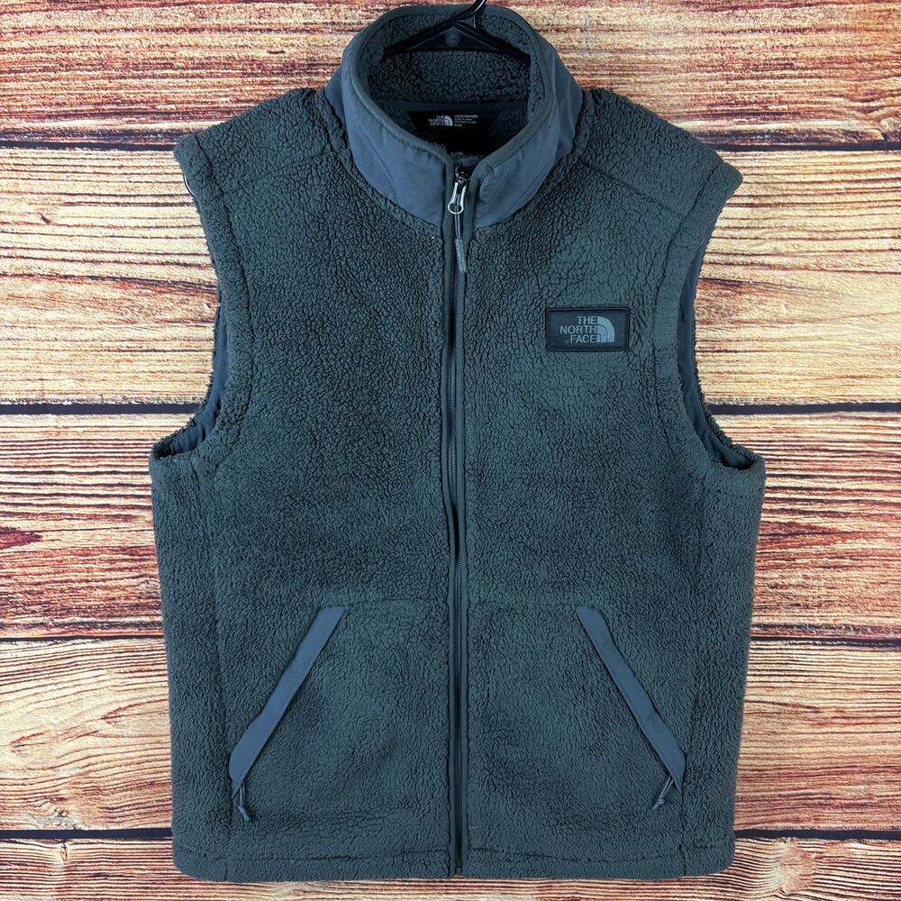 The North Face Deep Pile Gray Fleece Zip Up Vest